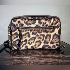 Michael Kors Brown Leopard Print Crossbody Purse